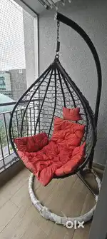 Single Seater Heavy Iron Hanging Egg Swing with Cushion for sale