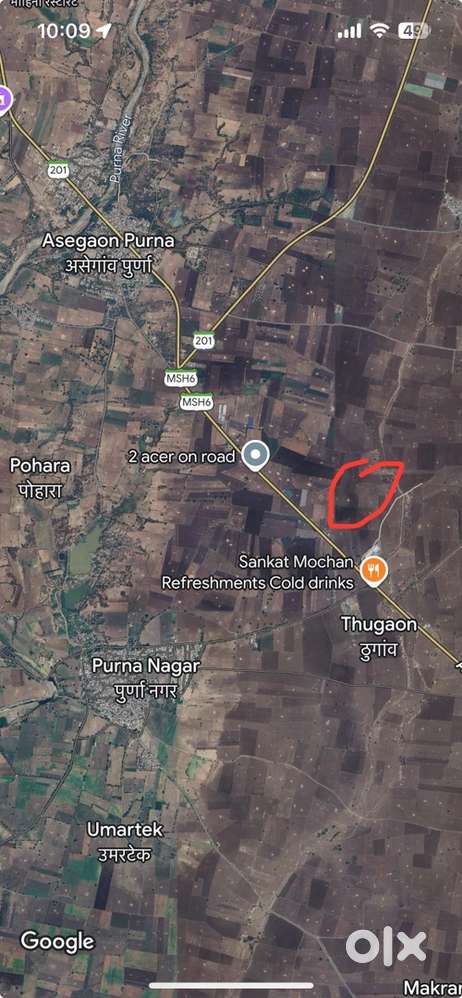 6.5 acre agriculture land for sale near purna nagar Asegaon