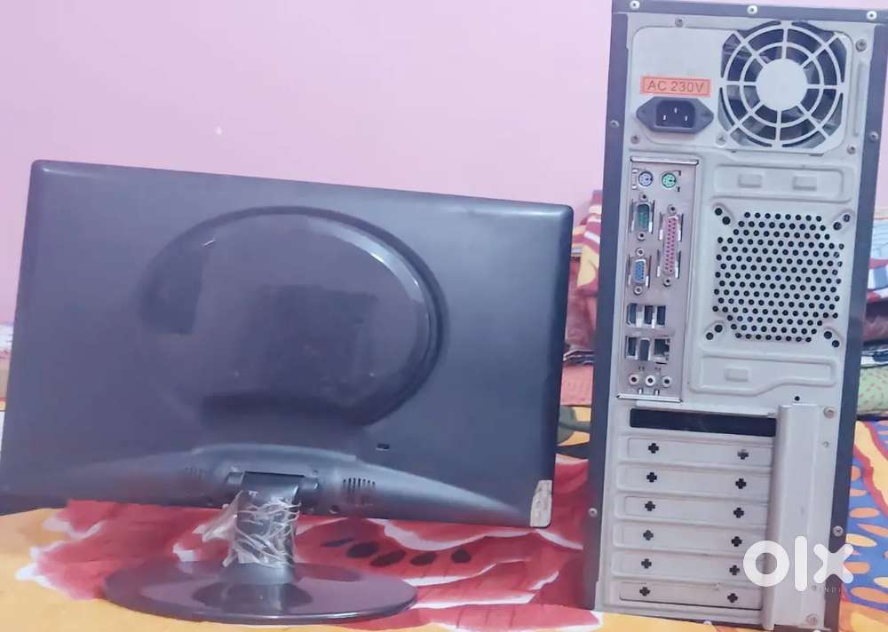 Desktop computer with monitor