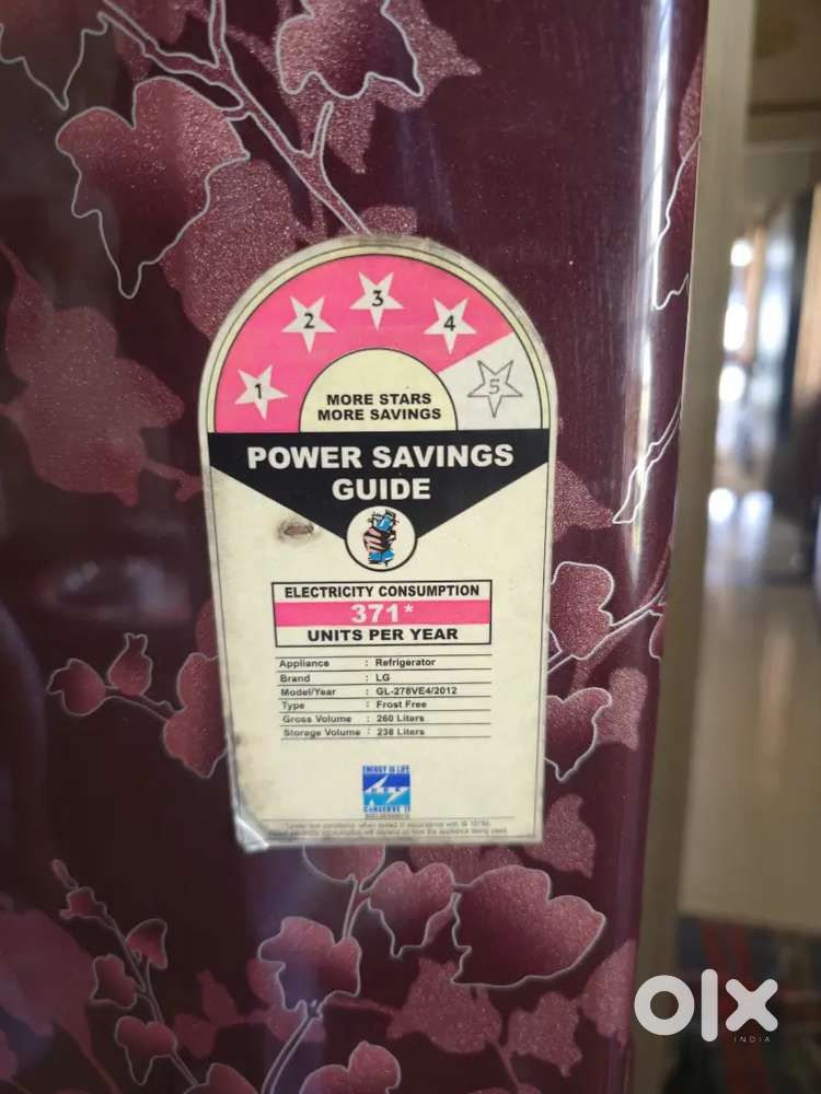 LG Refrigerator 4 star 260liter