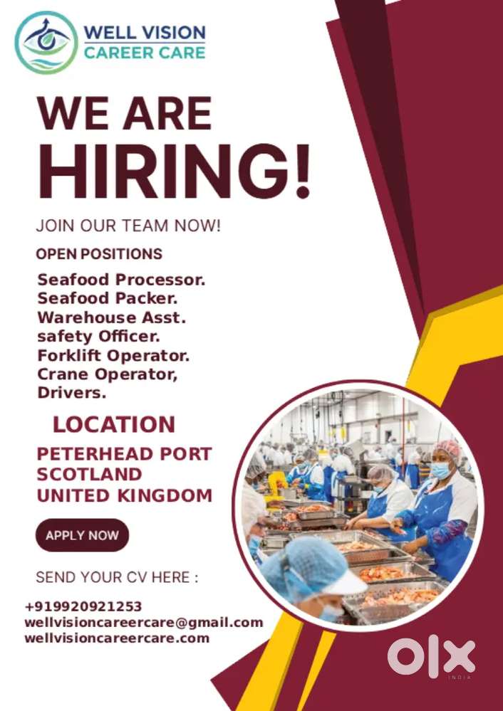 URGENTLY REQUIRED FOR SEAFOOD COMPANY