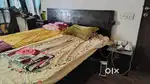 Bed 6*6 with side tables, fridge and washing machine automatic