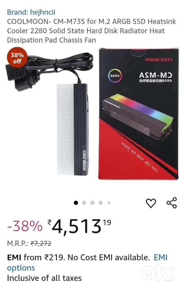 Ssd heat sink Cool moon RGB