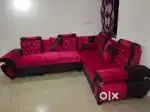 Urgent Sale: Brand New Pink&Black L-Shaped Sofa  Unused, Shifting Soon