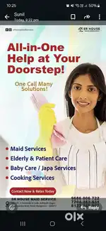 House maids wanted urgently required only ladies