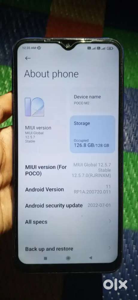6+2ram 128 gb rom bill box available 3 years old mobile