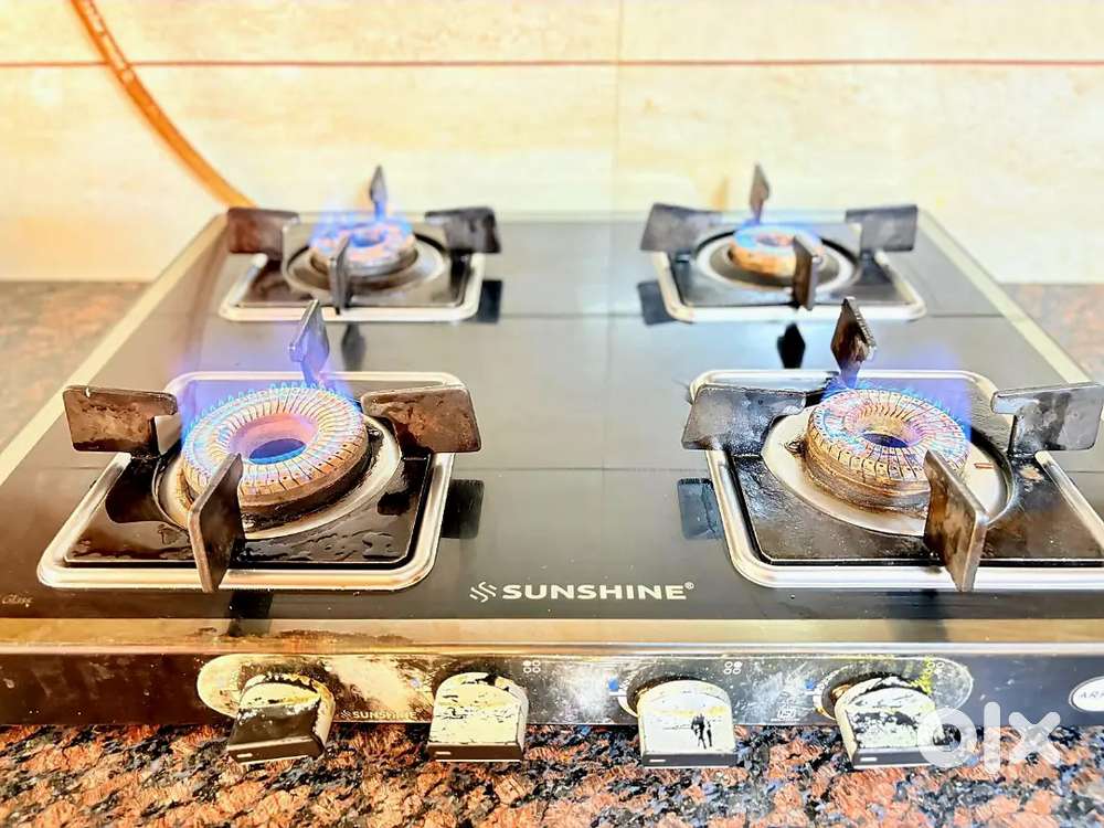 New Sunshine 4 burner gas stove high flame good condition