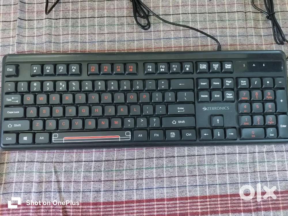 Zebronics Keyboard + SanDisk 64GB Pendrive + USB Hub + Data Cables