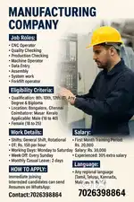 Urgent requirement for line engineer
