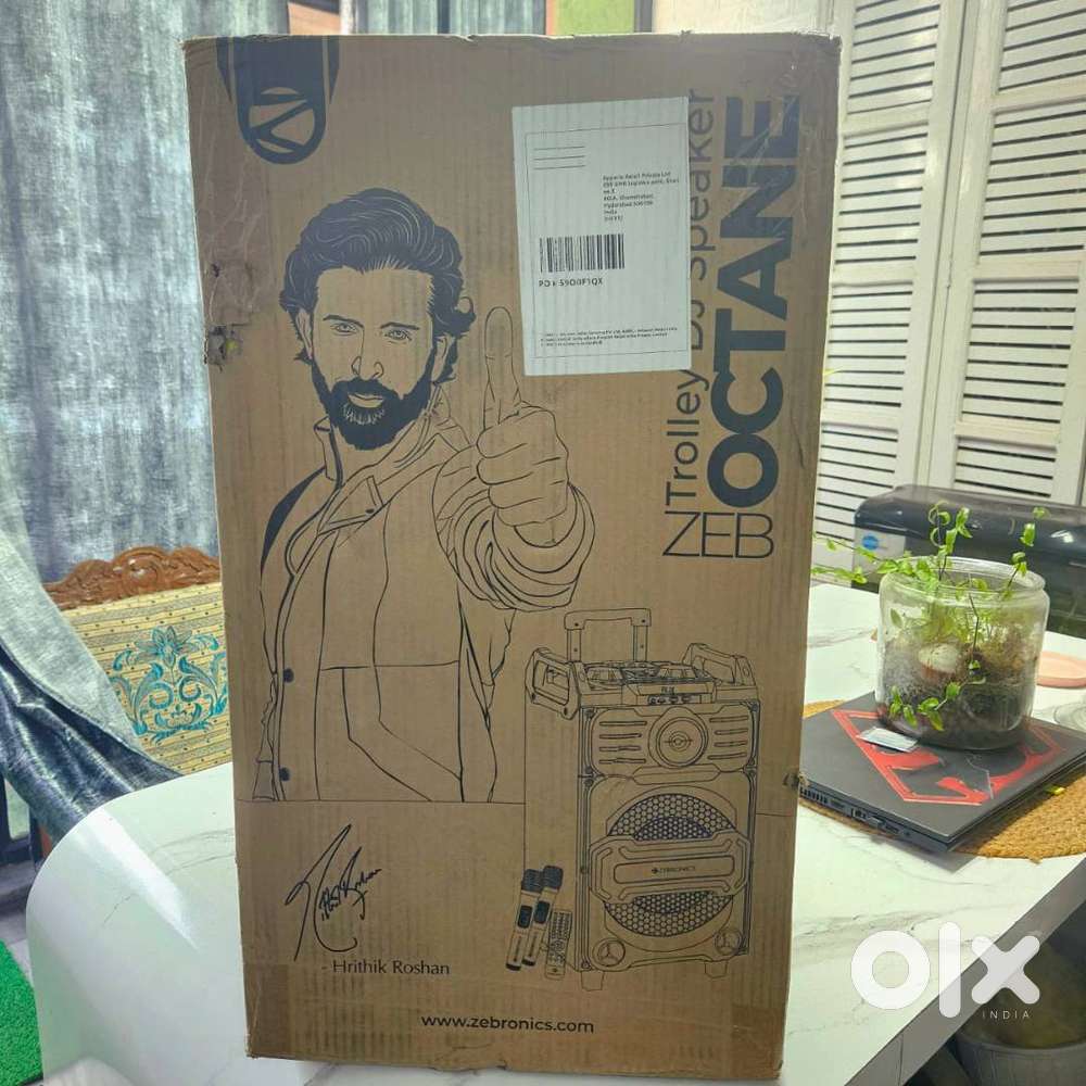 New Sealed ZEBRONICS Bluetooth Speakers DJ Trolley with 2 Wireless Mic