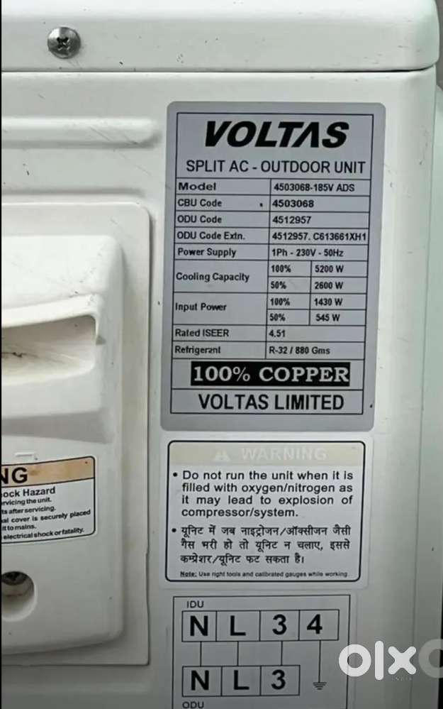 Voltas 100% Copper 1.5 Ton Inverter Split