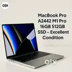 MacBook Pro A2442 M1 Pro 16GB 512GB SSD – Excellent Condition