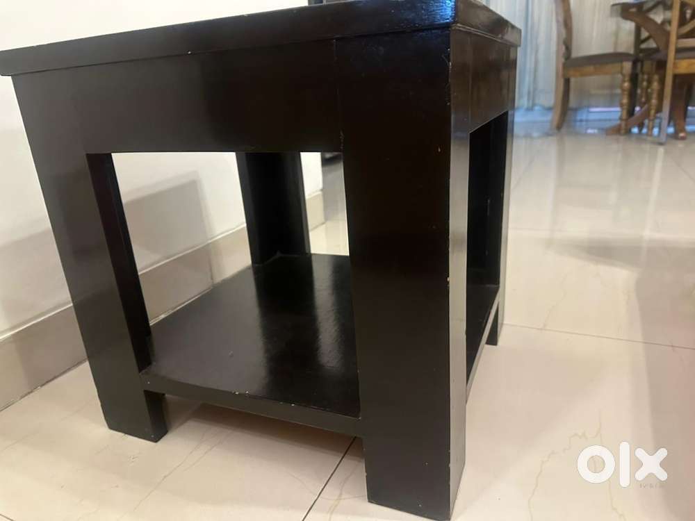 Compact Brown Wooden Table  Square 18” x 18”