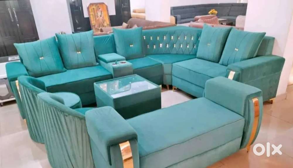 L shape sofa set with beautiful colour and designing look
