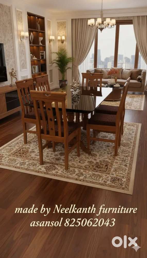 New Beautiful wooden dinning table with 4 chairs