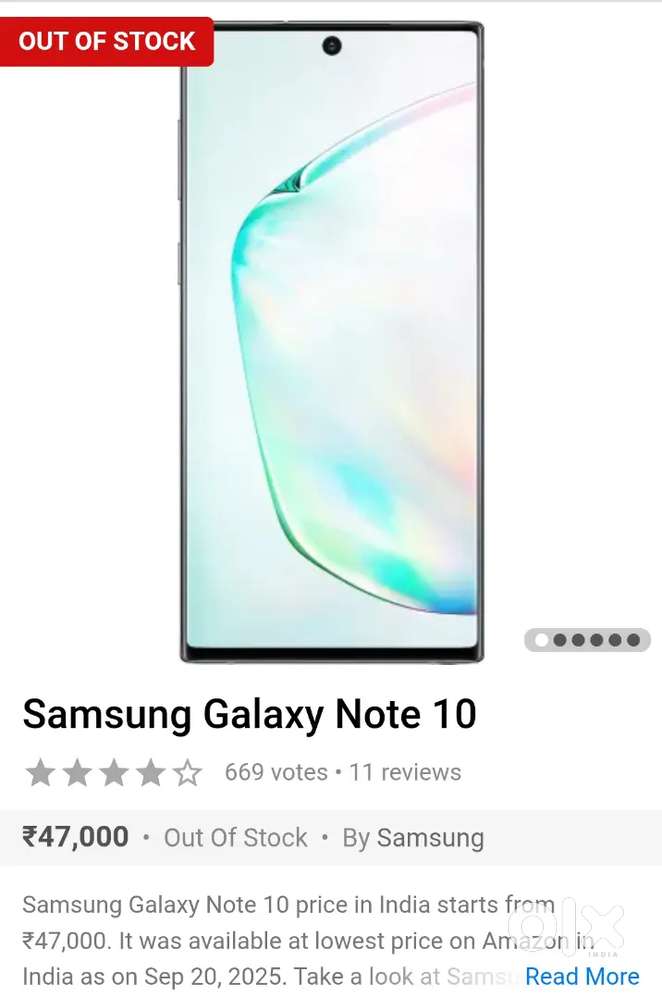 Samsung galaxy note 10 ram 12 storage 256