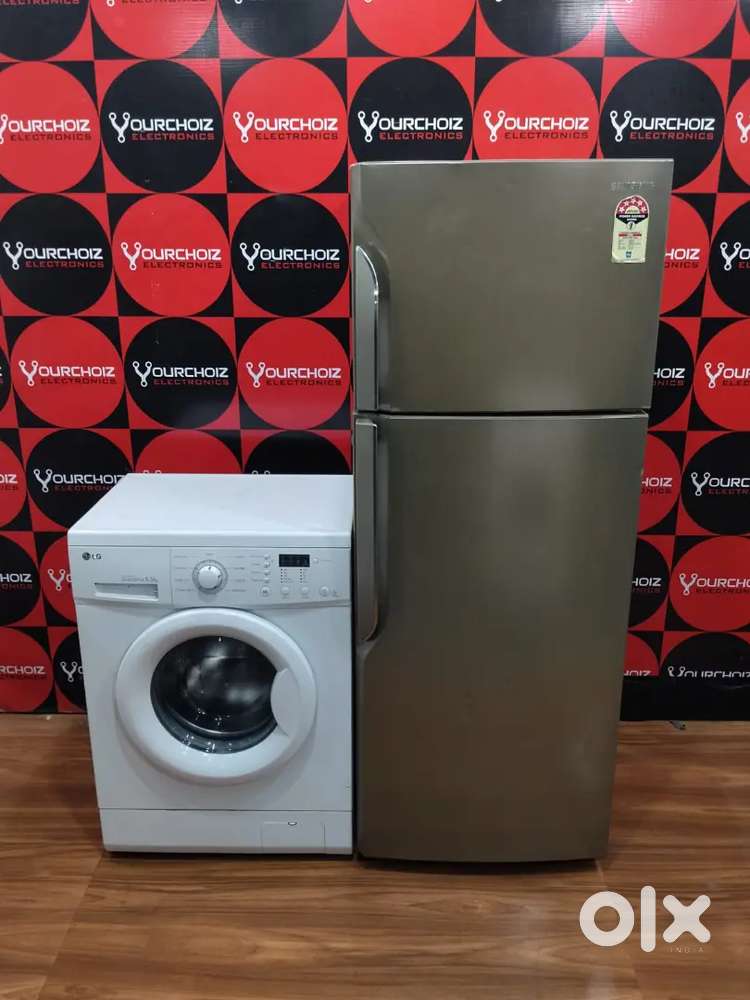 Samsung double door refrigerator and lg front load washing machine