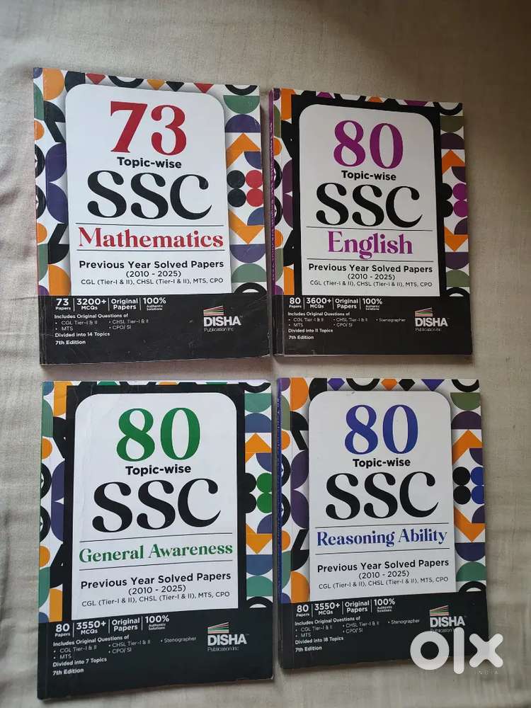 Disha ssc Topic-wise PYQ 4 Book Combo-Almost new-August purchase
