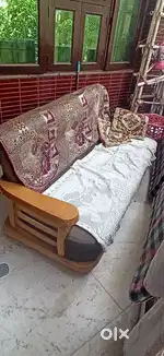 5 seater wooden sofa