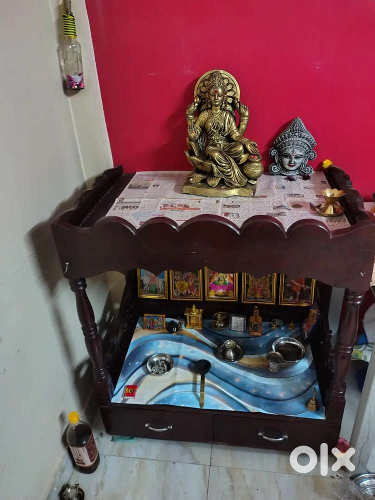 Pooja Mandir Teakwood with storage