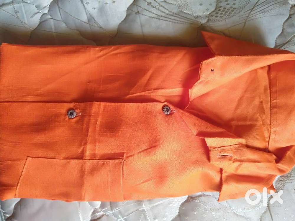 A orange colour shirt for men.