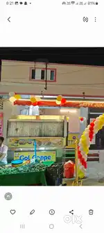 1. Pani Puri Counter.
2. Tiffin Display Counter.
3. 2 tables with 8