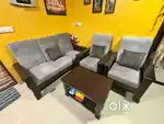 Wooden sofa set 3+2 with centre table (Rs.22000) negotiable