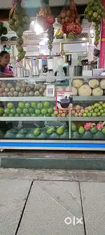 Fruit Display Counter – Stainless Steel & Glass, Well-Maintained