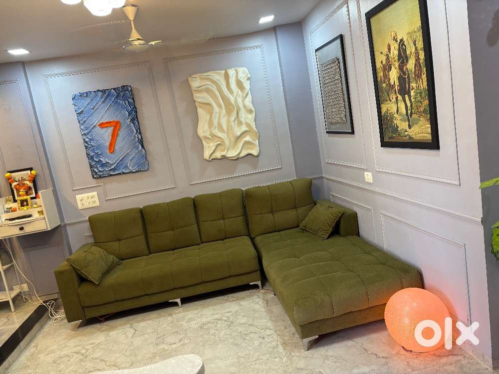 ️ Premium Olive Green L-Shape Sofa – Excellent Condition  New Panve