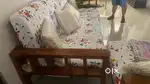 New Teak Wood Two Piece Sofa