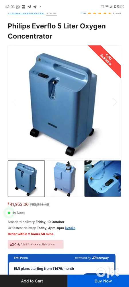 Philips oxygen machine