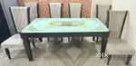 Luxury 6-Seater Dining Table Set  Glass Top  Velvet Chairs  Sale