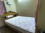 Wooden Queen size cot  (Headroom storage & Mirror)
