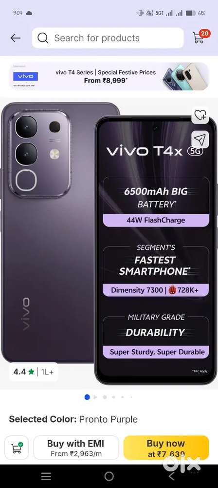 Vivo t4x 5g 8 ,128