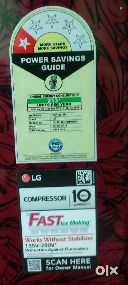 LG  185L 1 starl ( All new )