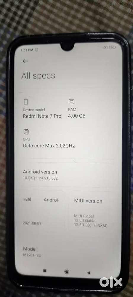 Redmi note 7 pro 4gb ram 64gb