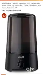 AGARO Verge Cool Mist Humidifier, 2.5L, For Bedroom, Home, Office,