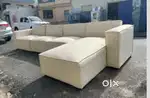 L shape sofa wood rexine seating capacity 5, in starf furniture