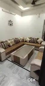 9 seater L Shape Sofa with glass table