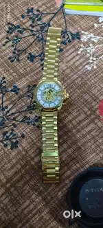 A golden colour beautiful watch