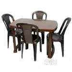 Dining table and chairs.