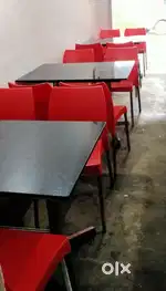 Stainless steel table, granite stone ( 2½*3½ ), nilkamal chair