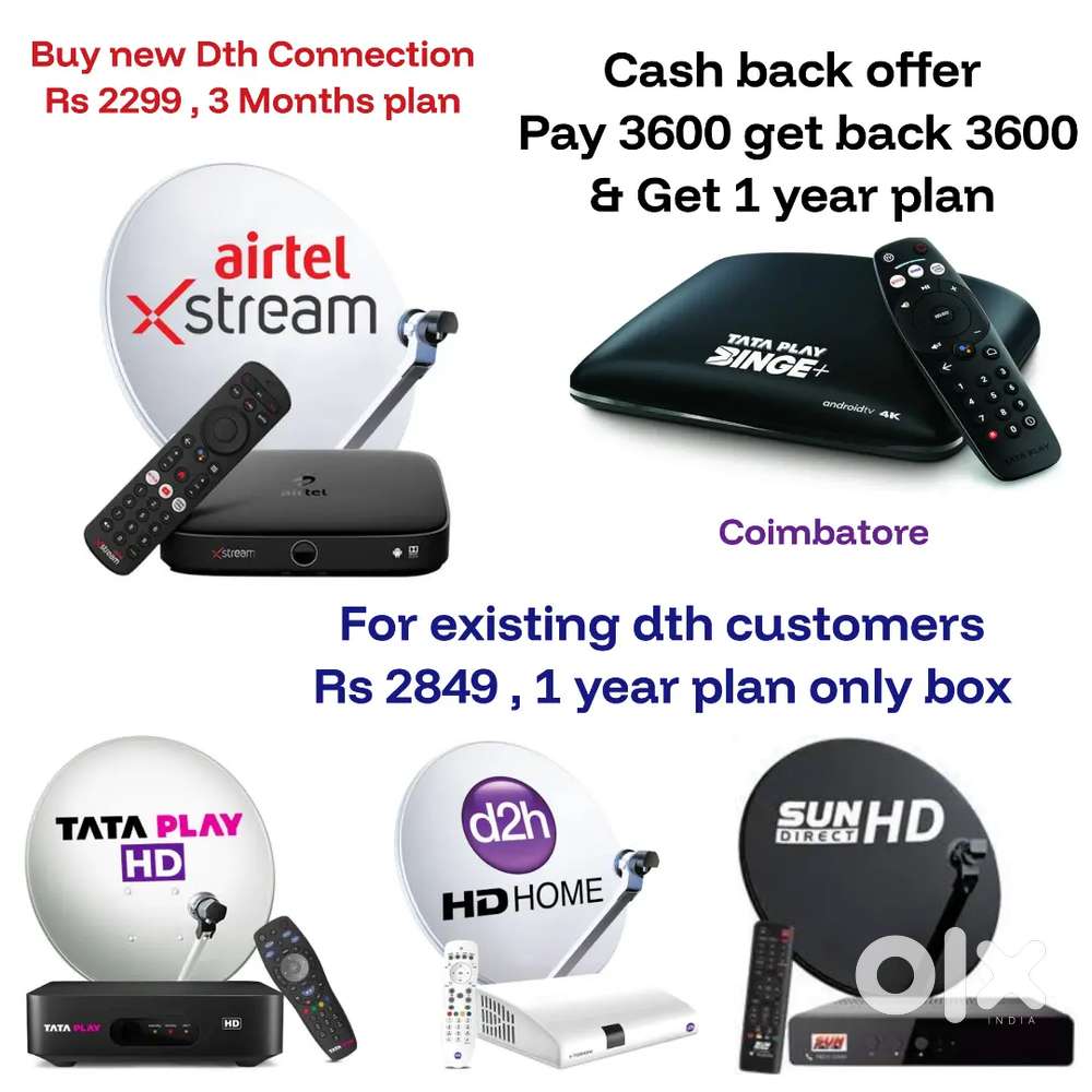 AIRTEL DTH ! TATÀ ! SUNDIRECT ! PLÀY ! DISHTV ! VIDEOCON D2H ! LED TV