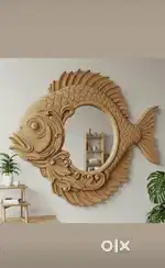 Teak wood mirror