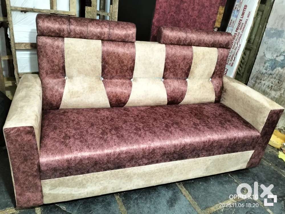 3seater jut cloth sofa (NEW)