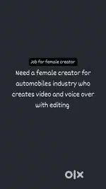 Need a female creator