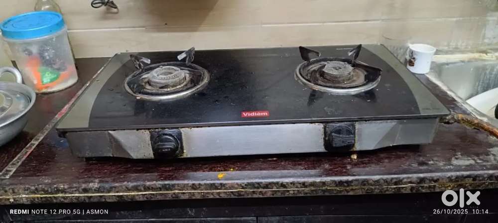 Vidiem Gas stove 2 Burner glass top edge plus model