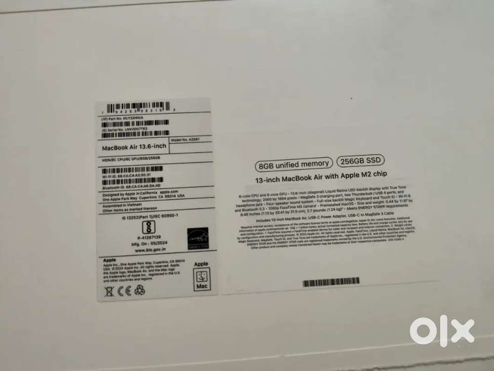 Mackbook m2 8/256 SSD