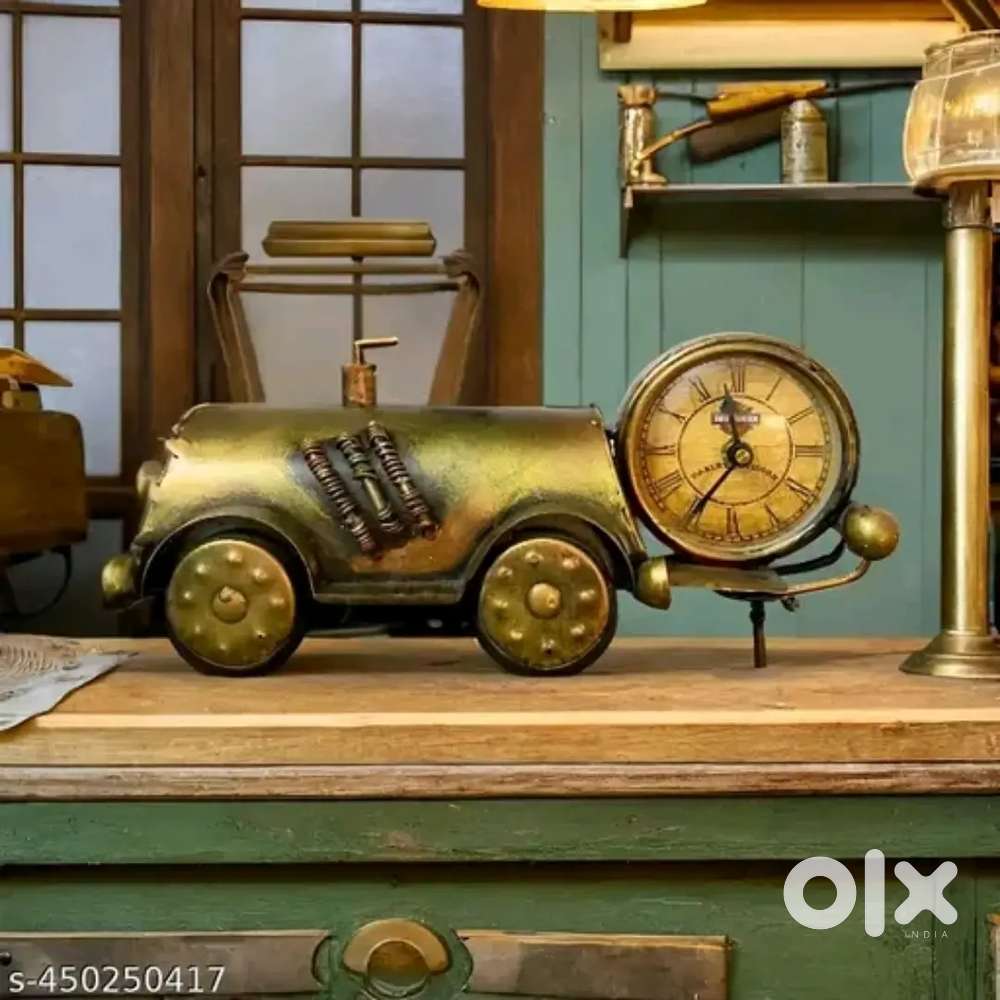 Antique Wrought With Clock For Office Decor, Home Decor, Table Decor