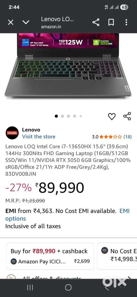 Lenovo loq gaming laptop i7 13gen